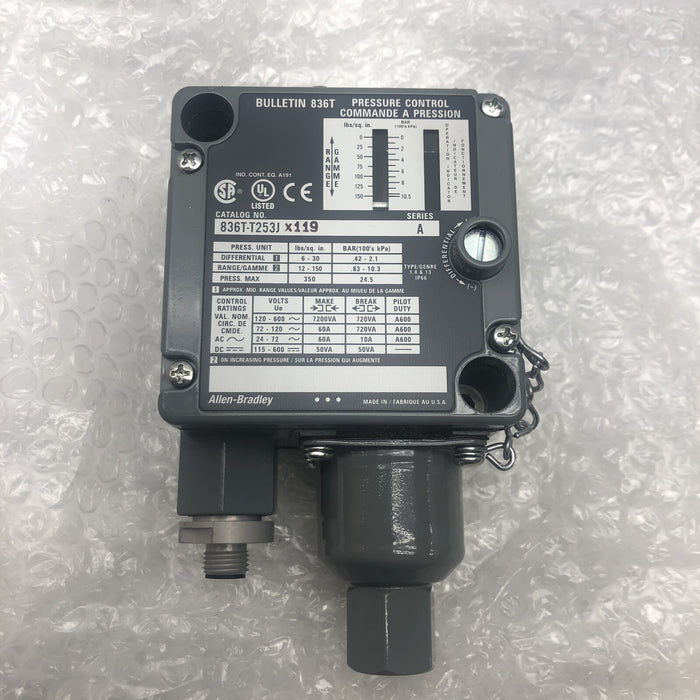 NUEVO 836T 2017 ALLEN BRADLEY 836T-T253JX119 BOLETÍN INTERRUPTOR DE CONTROL DE PRESIÓN NIB
