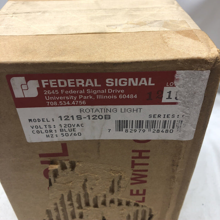 NUEVA LUZ DE SEÑAL FEDERAL 121S-120B SELLADA 120 V CA GIRATORIA SERIE C