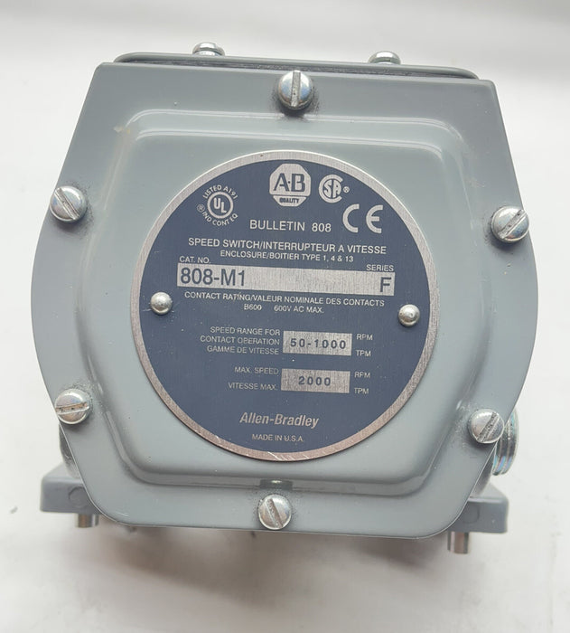 NUEVO 808-M1 Allen Bradley Style M Interruptor de baja velocidad/cero 50-1000 RPM NNB NO