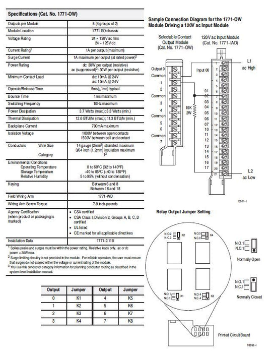 NUEVO MÓDULO DE SALIDA ALLEN BRADLEY 1771-OW SER A SELLADO NUEVO EN CAJA 1771OW