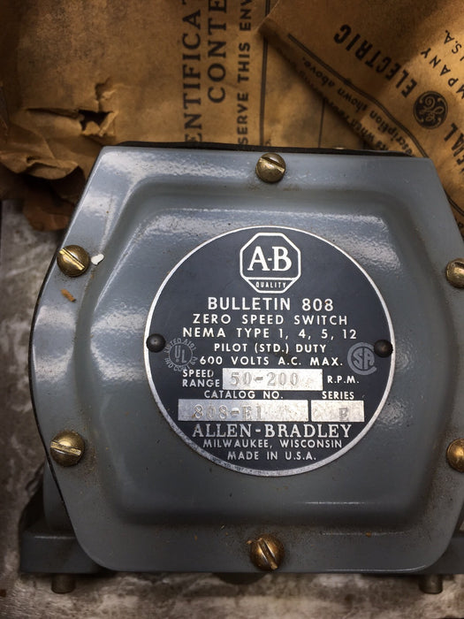 Baharu dalam kotak Asal Allen Bradley 808-E1 Suis Kelajuan Sifar