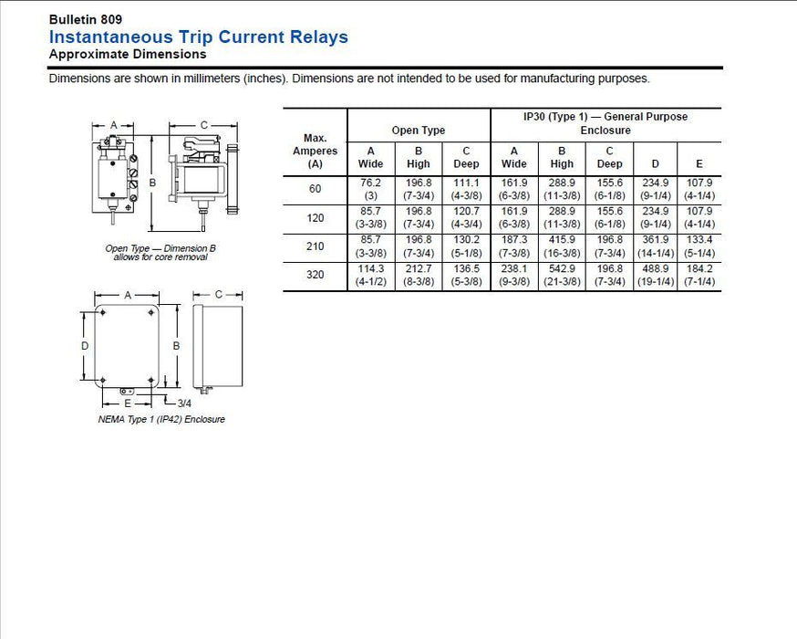 NUEVO SELLADO ALLEN BRADLEY 809-A05E 809-AO5E Relé de corriente de disparo instantáneo CANT.
