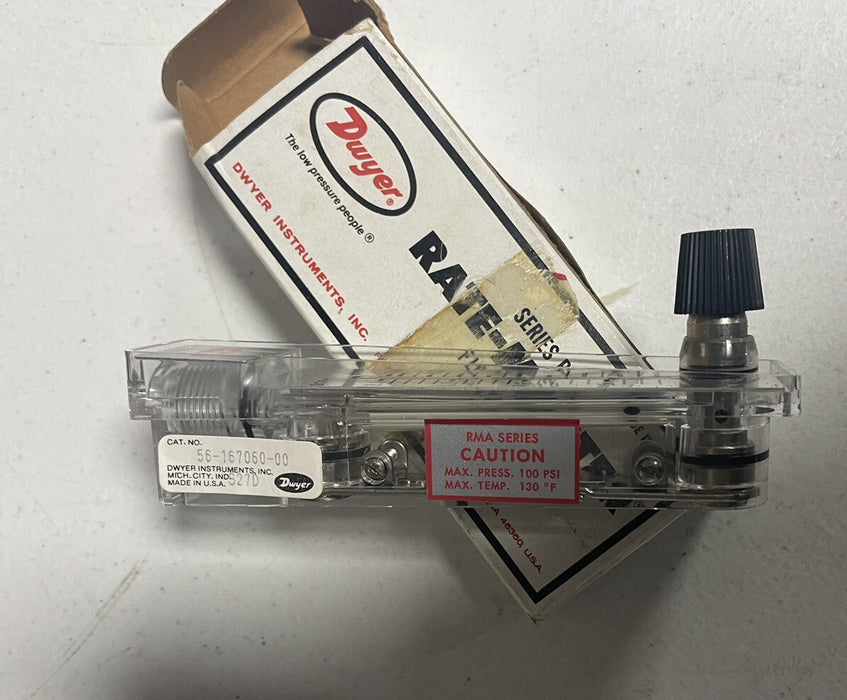 NEW RATE-MASTER NIB 56-167060-00 FLOW METER FROM DYWER  SERIES RMA 0-2 SCFH