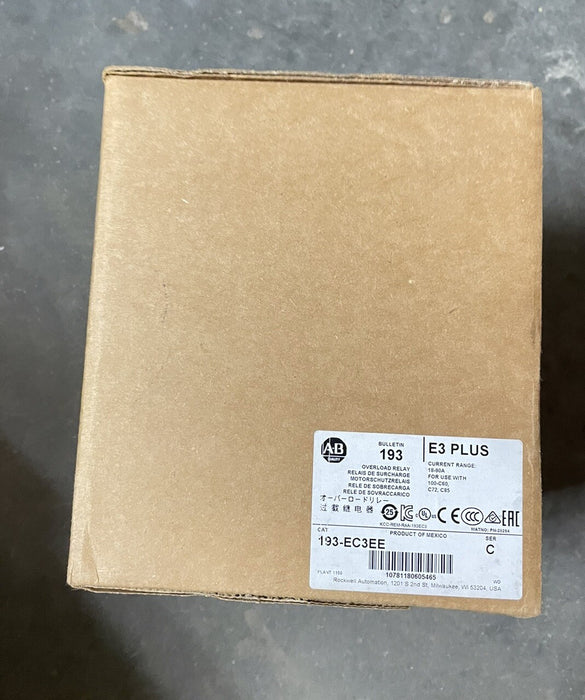RELÉ DE SOBRECARGA ALLEN BRADLEY 193-EC3E /C E3 PLUS SIN USAR DISPOSITIVO DE ESTADO SÓLIDO