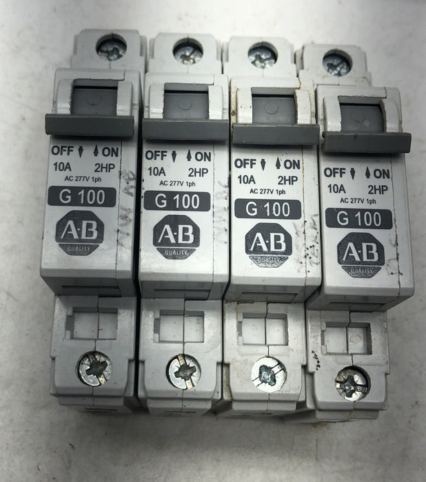 LOTE DE 6 CONTROLADORES DE MOTOR MANUAL ALLEN BRADLEY 1491-CB1 DE 2 HP Y 10 A G 100