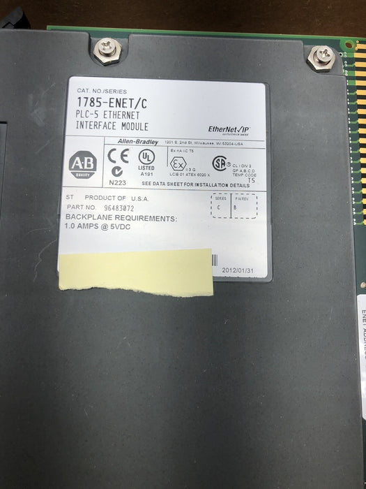 BARU Allen-Bradley 1785-ENET C Siri C 1785ENET/C ETHERNET SIDE CARD PLC-5 PLC/5