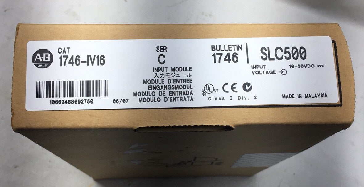 NUEVO 1746-IV16/C Módulo de entrada Allen Bradley SLC 500 DC de 16 puntos NIB 1746-IV16C