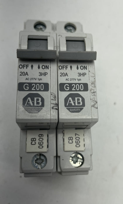 LOTE DE 2 1491-CB1 CONTROLADOR DE MOTOR MANUAL ALLEN BRADLEY DE 3 HP Y 20 A G 200 G200