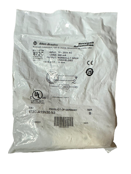 NUEVO 2023 ALLEN-BRADLEY 872C-A15N30-N3 SENSOR DE PROXIMIDAD INDUCTIVO N.° 15 mm sellado