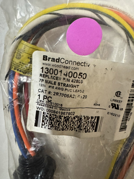 BradConnectivity 1300140050 42805 7P MACHO Recto 12" MINI RECEPTÁCULO 2R7006A20