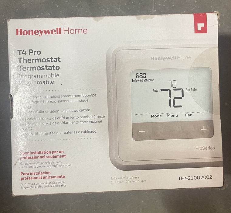 HONEYWELL HOME T4 PRO THERMOSTAT BOLEH DIPROGRAM HVAC TH4210U2002