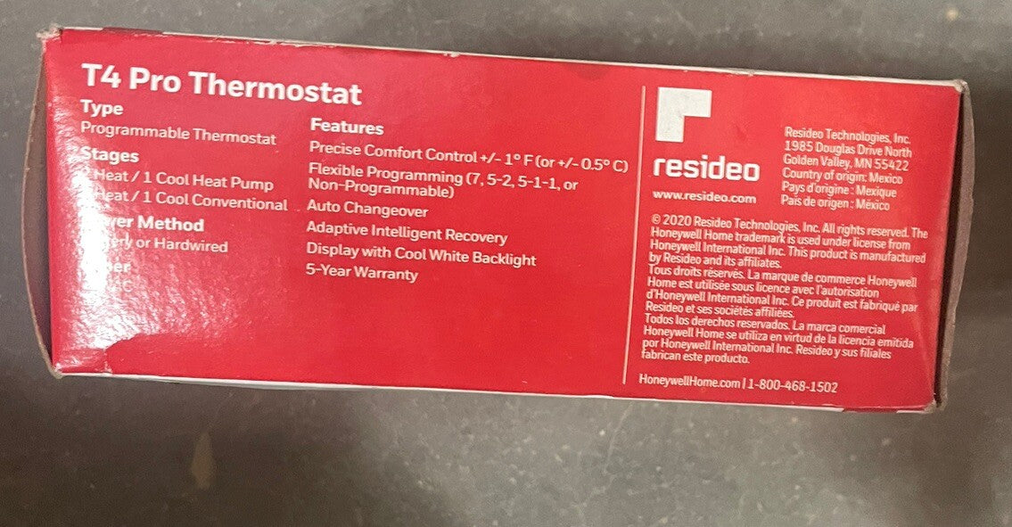 HONEYWELL HOME T4 PRO THERMOSTAT BOLEH DIPROGRAM HVAC TH4210U2002