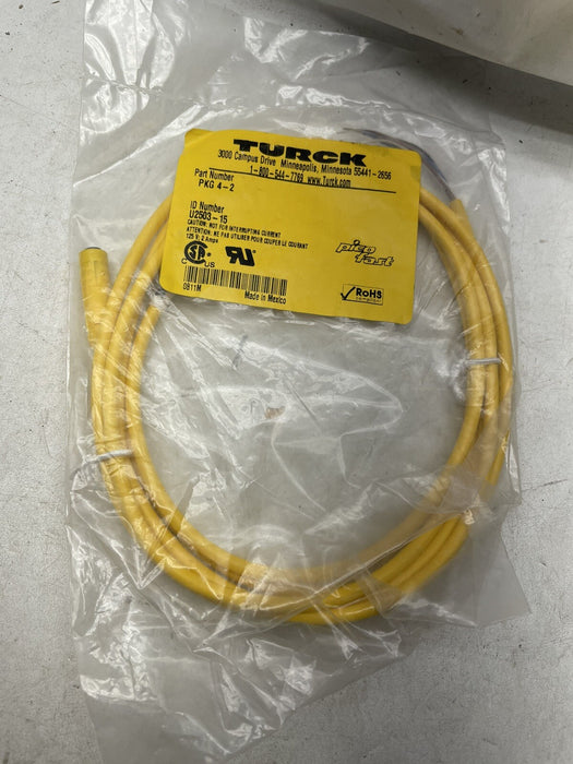 NUEVO CABLE TURCK U2503-15 SELLADO, PAQUETE DE 4, 2 PICO FAST QD