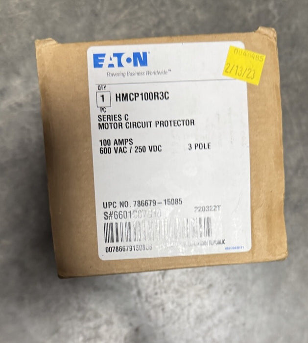 HMCP100R3C BARU Pelindung Litar Motor Eaton 3 Kutub 100 Amp 600V Baharu Dalam Kotak NIB