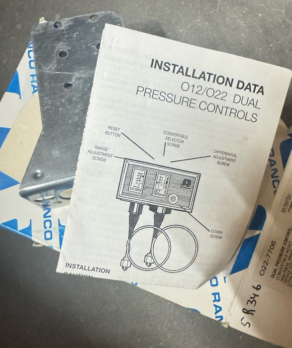 Ranco 022-7706 Dual Function Pressure Refrigeration Control