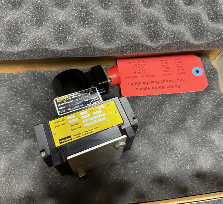 BD15BJJVD10 PARKER TWO STAGE SERVO VALVE 801234-BJJ-VR 10GPM 30/30ma BD15 3.5VDC