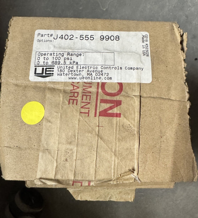 UNITED ELECTRIC J402-555-9908 INTERRUPTOR NIB 0-100 PSI