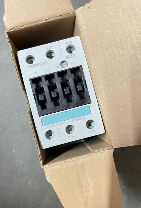 NUEVO CONTACTOR SIEMENS 3RT1036-1AK60 TRIFÁSICO 22KW NIB