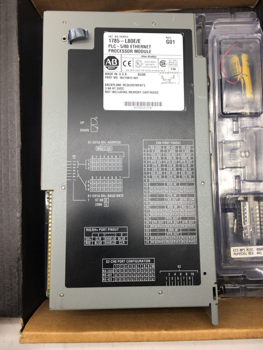 Módulo de CPU Allen Bradley 1785-L80E/E 1785L80E Serie E REV G01 PLC Ethernet