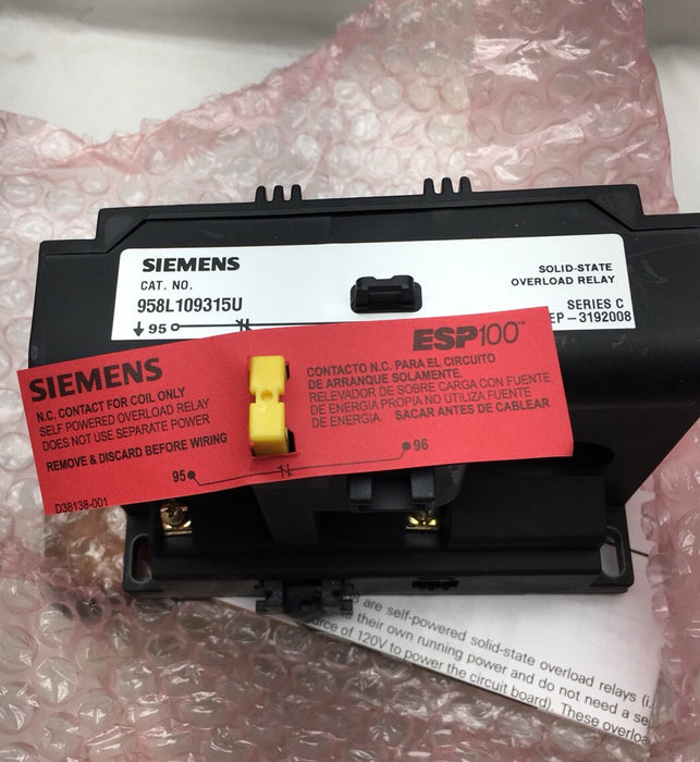 BARU SIEMENS ESP 1000 FURNAS CONTROL 958L10935U SOID STATE OVERLOAD 43-86 AMPS