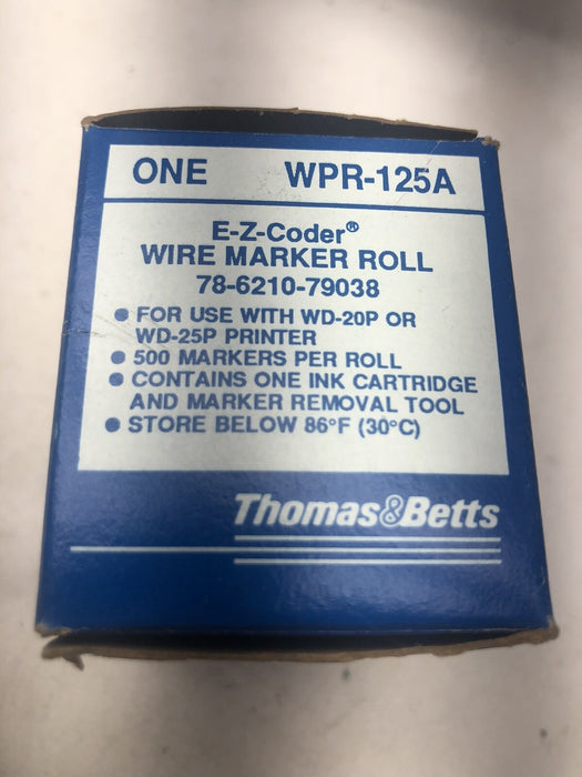 NUEVO ROLLO DE MARCADOR DE CABLES EZ-CODER WPR-125A PARA WD-20P O WD-25P ROLLO DE 500 UNIDADES