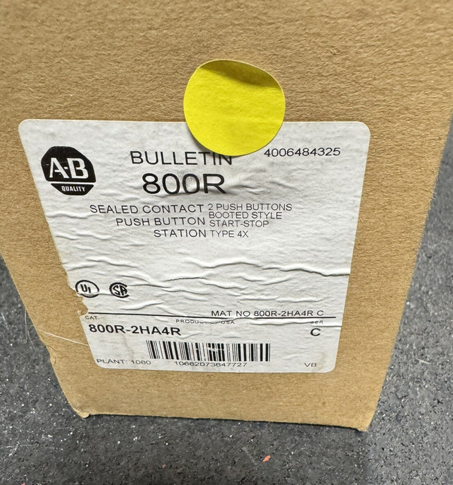 800R-2HA4R NEW ALLEN BRADLEY SEALED CONTACTS BOOTED BUTTONS STATION START STOP
