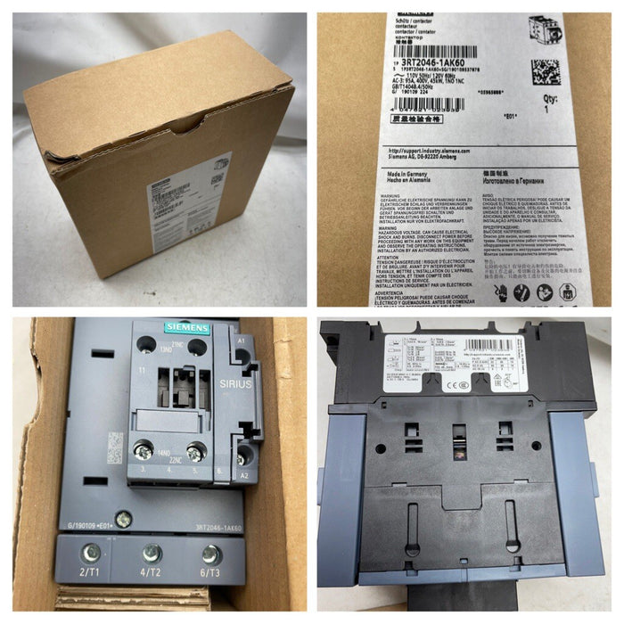 BARU SIEMENS 3RT2046-1AK60 MOTOR CONTACTOR 120V COIL AC-3 45KW 1 no 1 nc