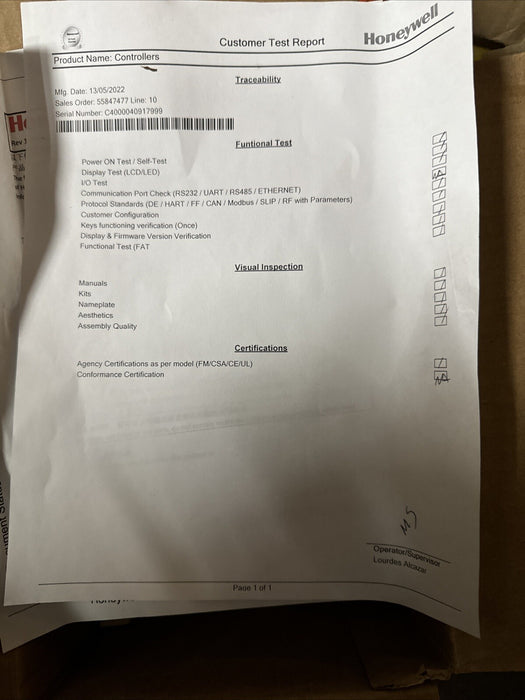Controlador Honeywell UDC3500 nuevo sin usar DC3500-EE-1B20-110-00000-E0-0