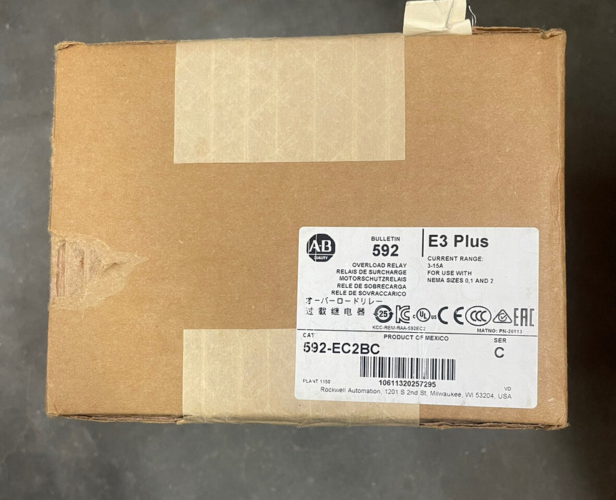 592-EC2BC BAHARU TERSELESAI ALLEN BRADLEY E3 PLUS LEBIH BEBAN 592EC2BC /C 3-15 Amp