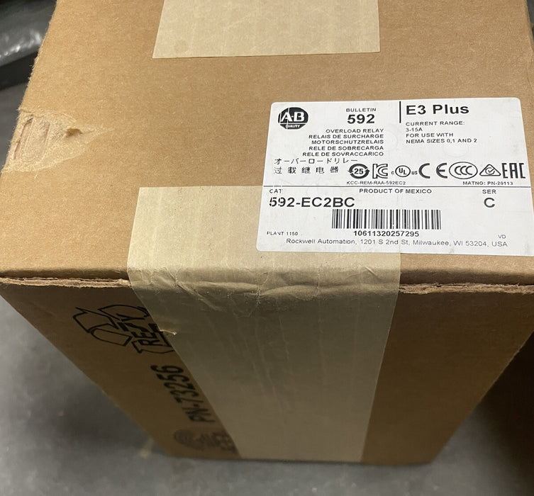 592-EC2BC BAHARU TERSELESAI ALLEN BRADLEY E3 PLUS LEBIH BEBAN 592EC2BC /C 3-15 Amp