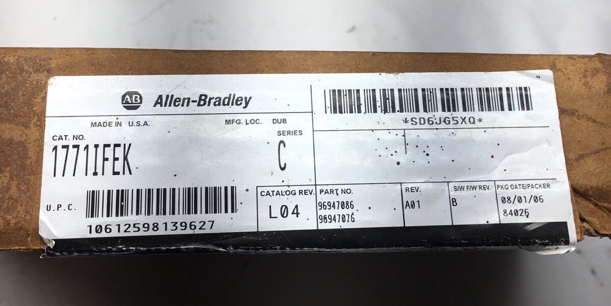 Nuevo revestimiento conformado 1771-IFEK Allen Bradley 1771-lFEK/C Entrada analógica NIB AB