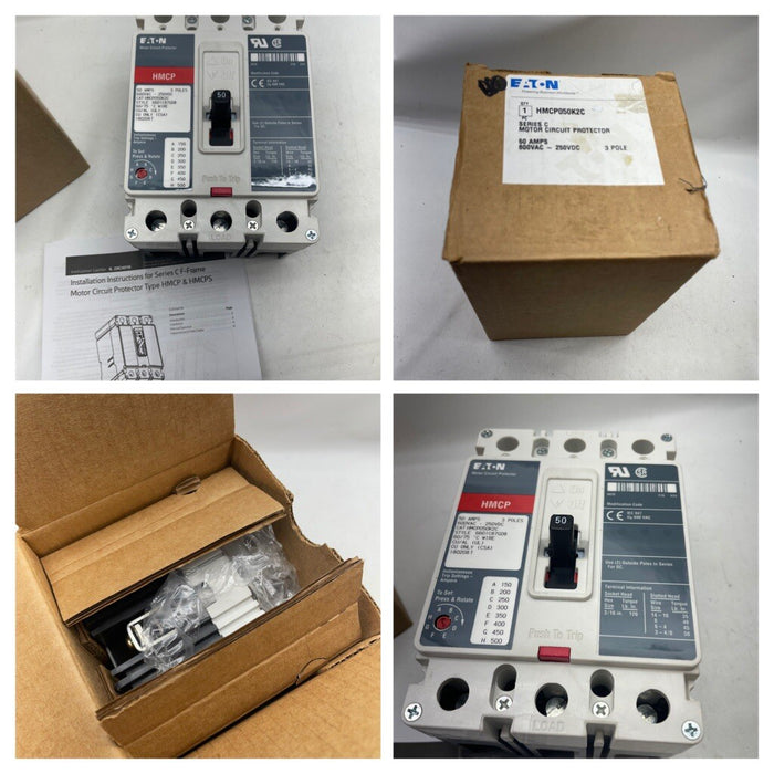 HMCP050K2C BARU Pelindung Litar Motor Eaton 3 Kutub 50 Amp 600V Baharu Dalam Kotak NIB