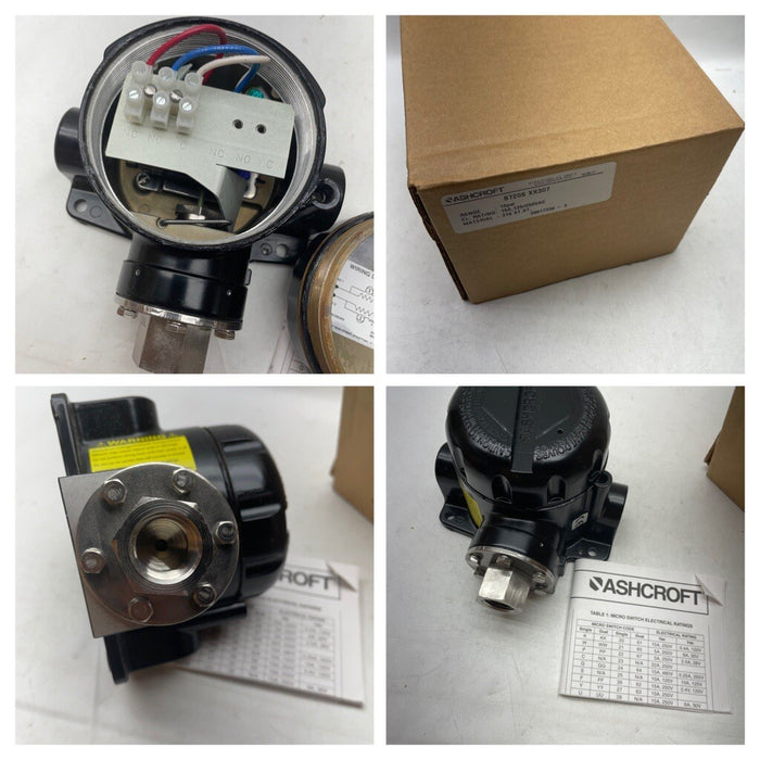 NUEVO INTERRUPTOR DE PRESIÓN ASHCROFT B720S XK307 B720SXK307 RANGO 15 PSI 15 A 36 SST