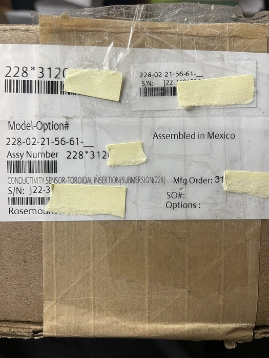 NEW 2022 ROSEMOUNT ANALYTICAL 228-02-21-56-61 CONDUCTIVITY PROBE TOROIDAL