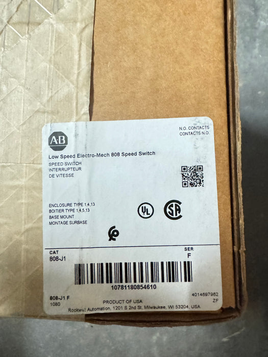 808-J1 BAHARU TERSELESAI ALLEN BRADLEY suis kelajuan sifar 15-80 RPM 808 J1 AB 808J1