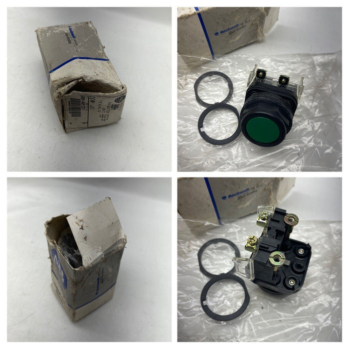 ALLEN-BRADLEY 800H-AR1D1 SER F NON-ILLUMINATED GREEN FLUSH HEAD PUSH BUTTON 1 NO