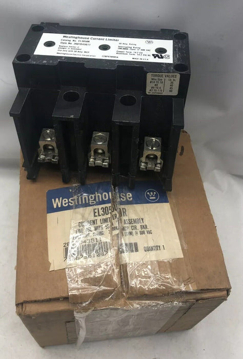 NEW WESTINGHOUSE EL3050R CURRENT LIMITER 50 AMP MCP BREAKERS STYLE NO 2607D43G11