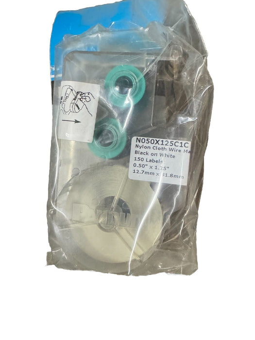 N050X125C1C PANDUIT P1 LABEL CASSETTE .5"X1.25"BLACK ON WHITE NYLON CLOTH