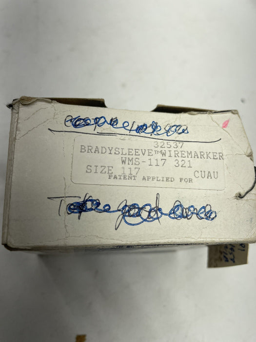 NEW  BRADYSLEEVE WIREMARKER 32537 / WMS-117-321  500 CNT ROLL 1.5" X .35"