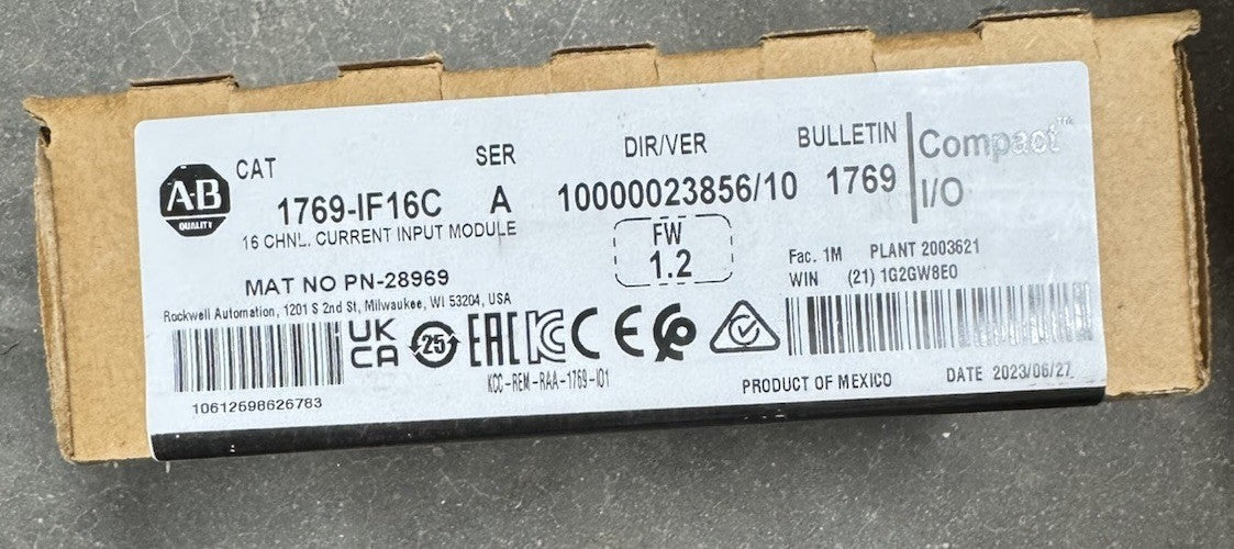 1769-IF16C Allen Bradley Compact I/O Micrologix 1500 16 PT CURRENT INPUT MODULE