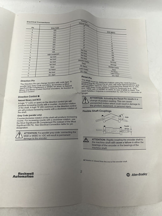NEW allen bradley 845-DSJDZ25AGCW5 INCLUDES CONNECTOR KIT ENCODER SIZE 25 8-12
