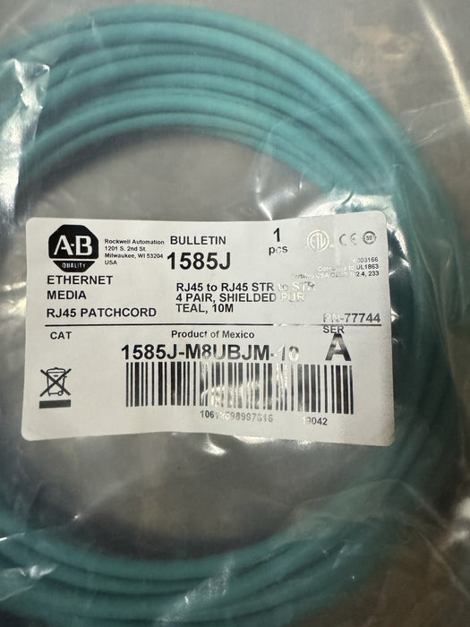Allen-Bradley Ethernet Media RJ45 Patchcord 10M  RJ45 1585J-M8UBJM-10 NEW 77744