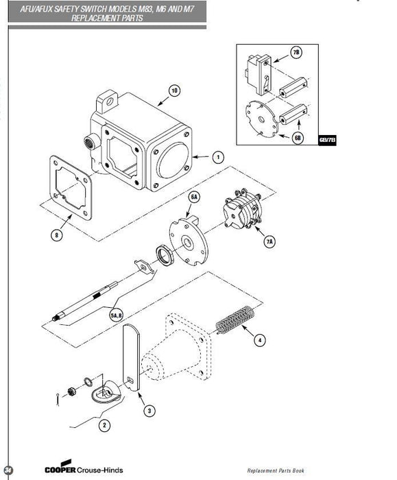 NEW COOPER CROUSE HINDS AFUR6 CONVEYOR SWITCH RIGHT HAND ASSEMBLY AFUR6-M83