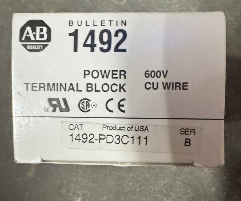 ALLEN BRADLEY 1492-PD3C111 SERIES B, POWER TERMINAL BLOCK NEW