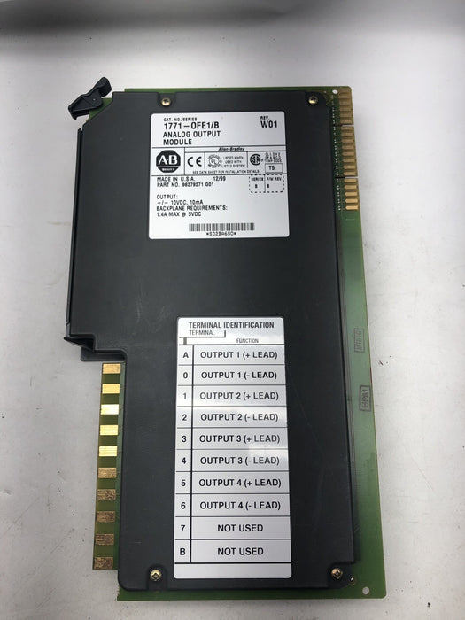 ALLEN BRADLEY 1771-OFE1 PLC-5 Analog Output Card 4 Channel Selectable Voltages