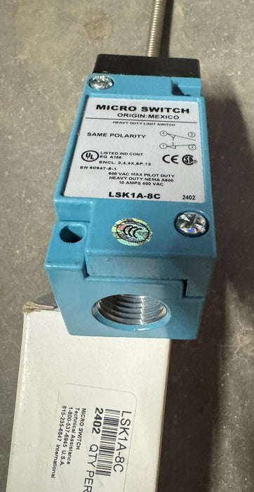 NEW HONEYWELL MICRO SWITCH LSK1A-8C  spring wand LIMIT NIB