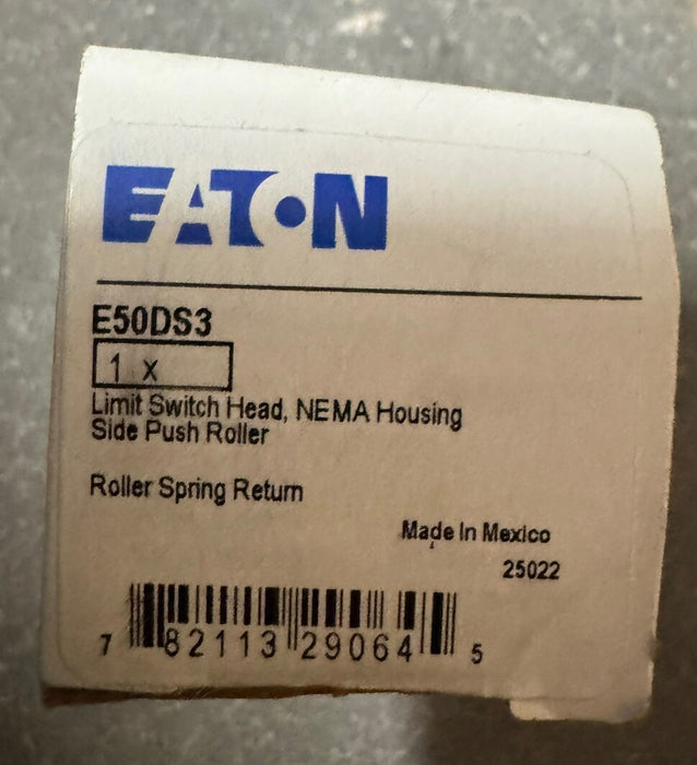 NEW EATON E50DS3 LIMIT SWITCH HEAD SIDE PUSH ROLLER AC/DC