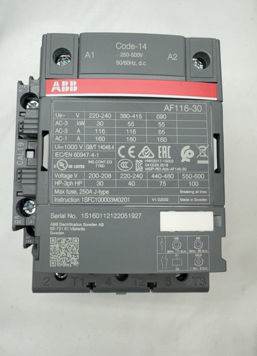 ASEA BROWN BOVERI AF116-30-11-14 / AF116301114 ABB 1SFL427001R1411 CONTACTOR
