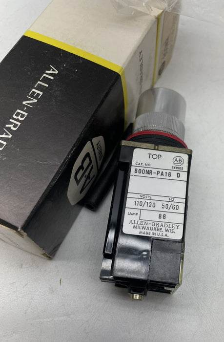 NEW Allen Bradley 800MR-PA16GA SMALL ROUND ILLUMINATED PUSHBUTTON GREEN FLUSH