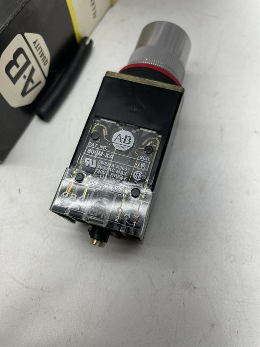 NEW Allen Bradley 800MR-PA16GA SMALL ROUND ILLUMINATED PUSHBUTTON GREEN FLUSH